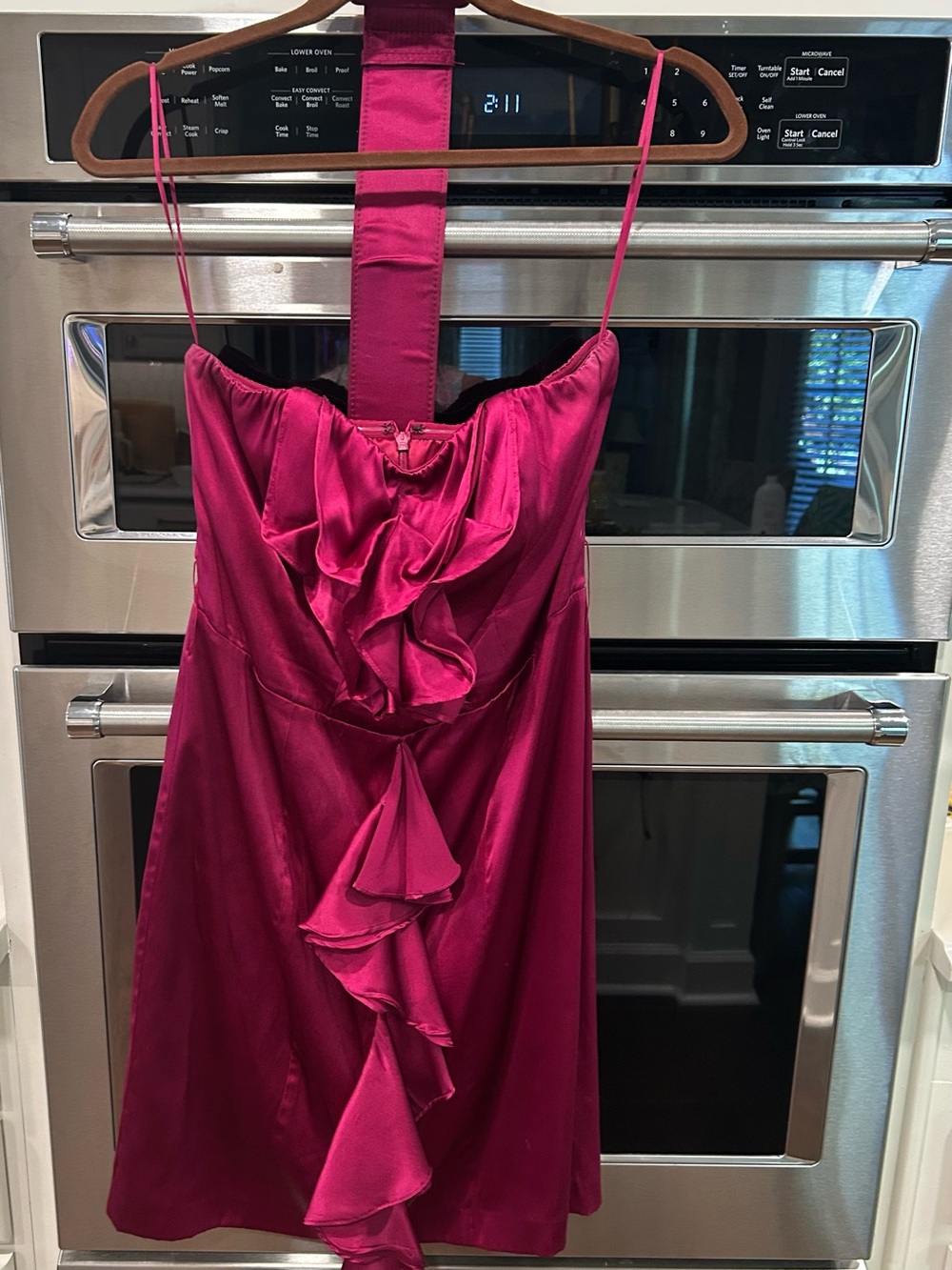 Express Satin Dress in Bright Pink